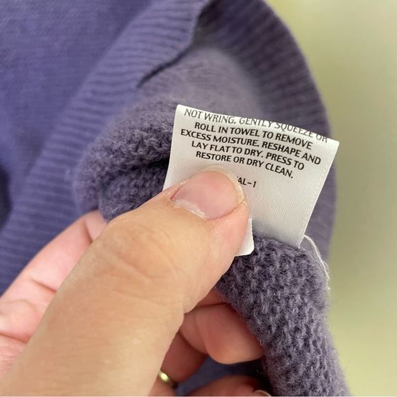 Eileen Fisher Yak & Wool Blend Turtleneck Oversized Knit Sweater in Purple SZ XS - Picture 6 of 9